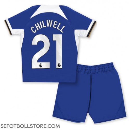 Chelsea Ben Chilwell #21 Replika babykläder Hemmaställ Barn 2023-24 Kortärmad (+ korta byxor)
